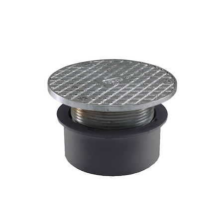 Jones Stephens 4in. PVC Inside Pipe Fit Base Cleanout with 3in. Metal Spud and 5in. Chrome Plated Cover C59094